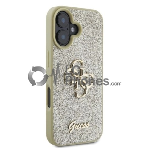 iPhone 16 - Guess Fixed Glitter Big 4G Rigide Case Gold