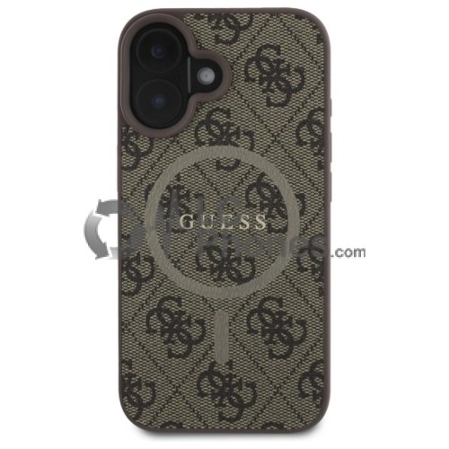 iPhone 16 - Guess 4G Classic Rigide Case with Magsafe Brown