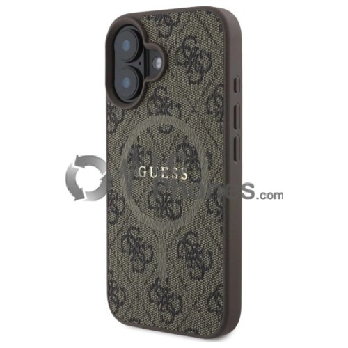 iPhone 16 - Guess 4G Classic Rigide Case with Magsafe Brown