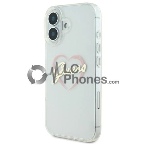 iPhone 16 - Guess IML Heart TPU Case Clear