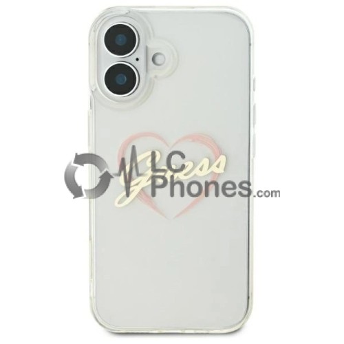 iPhone 16 - Guess IML Heart TPU Case Clear