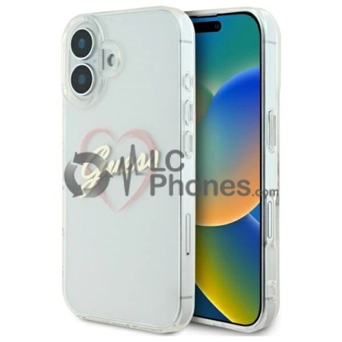 iPhone 16 - Guess IML Heart TPU Case Clear