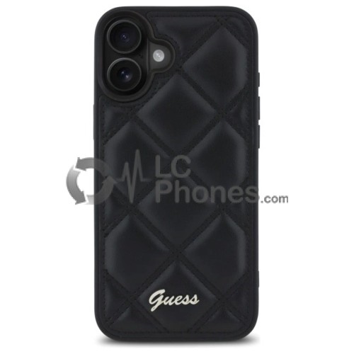 iPhone 16 - Guess Quilted Metal Logo Case Black