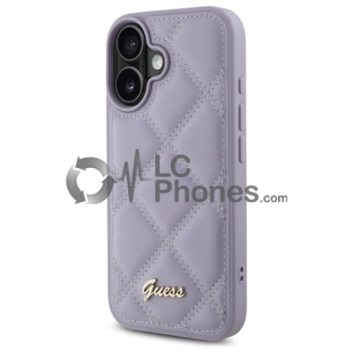 iPhone 16 - Guess Quilted Metal Logo Case Violet
