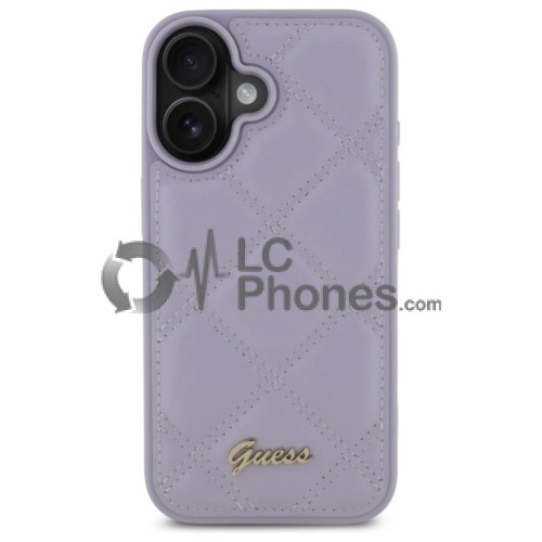 iPhone 16 - Guess Quilted Metal Logo Case Violet
