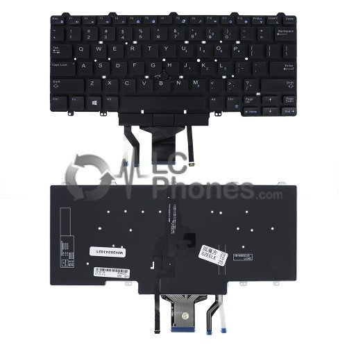 Dell - Keyboard US American Layout with Backlight for Latitude 5480 E5450 E5470 E7470 E7470 Black