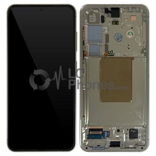 Samsung Galaxy S24 5G S921 - Full Front LCD Digitizer with Frame Amber Yellow < Service Pack >