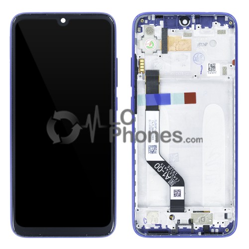 Xiaomi Redmi Note 7 / Note 7 Pro - Full Front LCD Digitizer with Frame Blue ( Original Remaded )