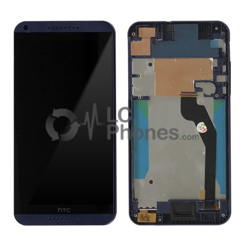 HTC Desire 816H - Full Front LCD Digitizer with Frame Blue