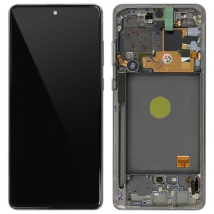Samsung Galaxy Note 10 Lite N770 - Full Front LCD Digitizer with Frame Silver 
