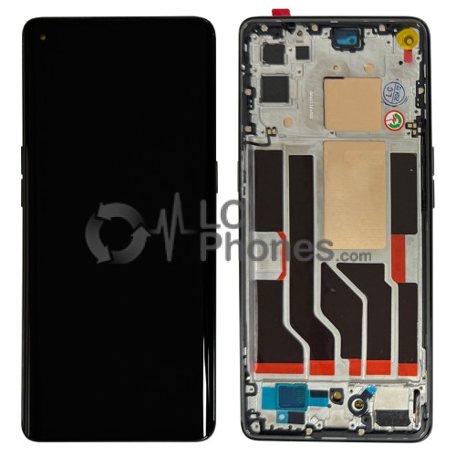 OPPO Reno5 Pro 5G PDSM00, PDST00, CPH2201 - Full Front LCD Digitizer with Frame Black ( Original Remaded )