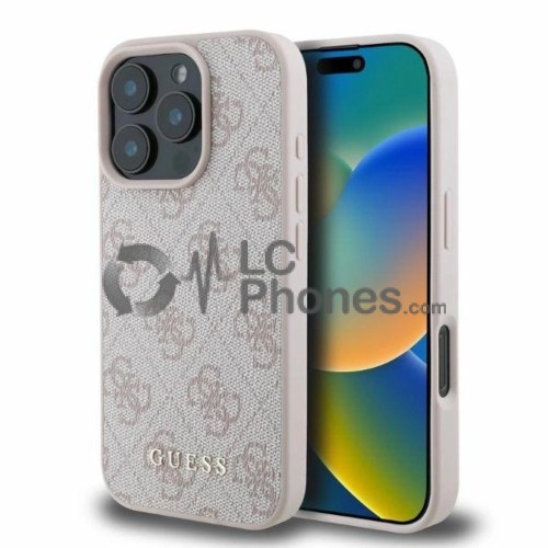 iPhone 16 Pro Max - Guess 4G Classic Rigide Case Rose