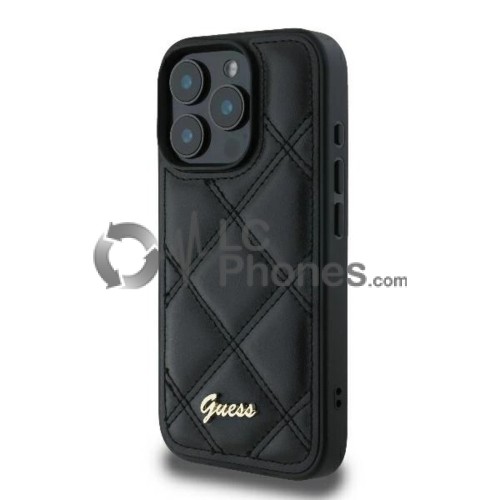 iPhone 16 Pro - Guess Quilted Metal Logo Case Black