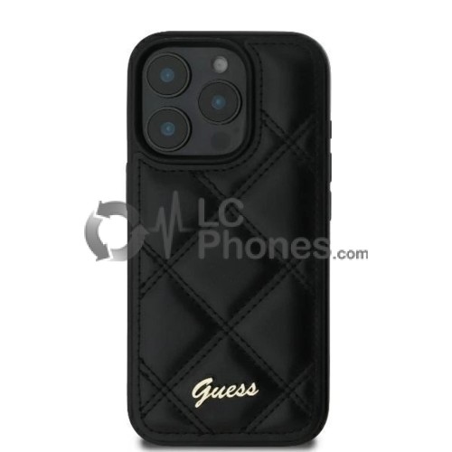 iPhone 16 Pro - Guess Quilted Metal Logo Case Black
