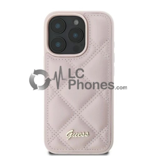 iPhone 16 Pro - Guess Quilted Metal Logo Case Rose