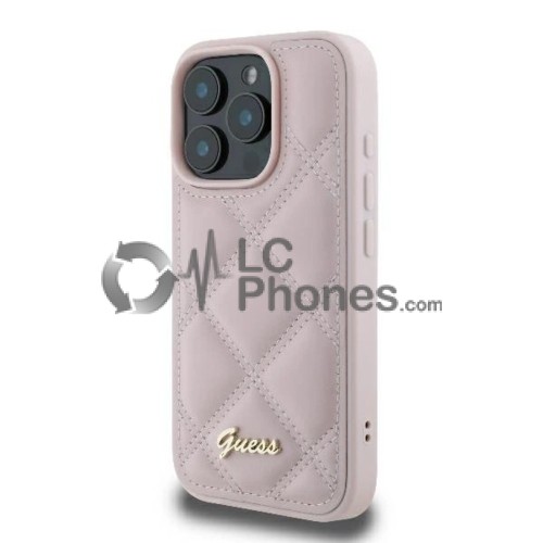 iPhone 16 Pro Max - Guess Quilted Metal Logo Case Rose