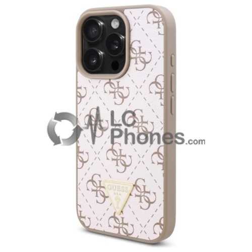 iPhone 16 Pro - Guess Hardcase New 4G Triangle Metal Logo Case White