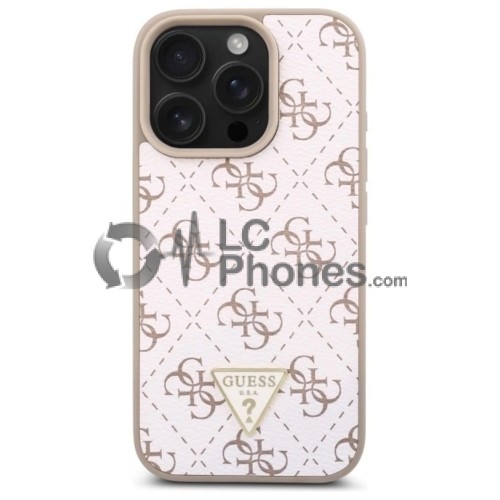 iPhone 16 Pro - Guess Hardcase New 4G Triangle Metal Logo Case White