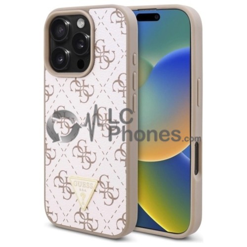 iPhone 16 Pro - Guess Hardcase New 4G Triangle Metal Logo Case White