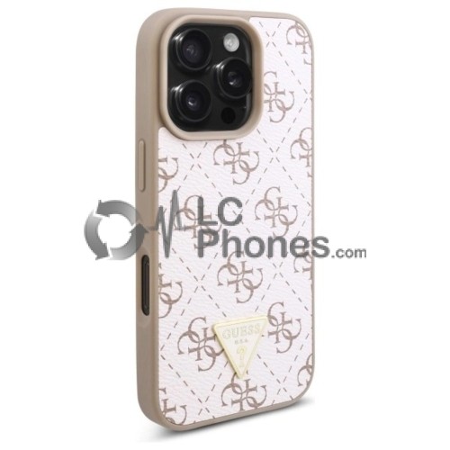 iPhone 16 Pro - Guess Hardcase New 4G Triangle Metal Logo Case White