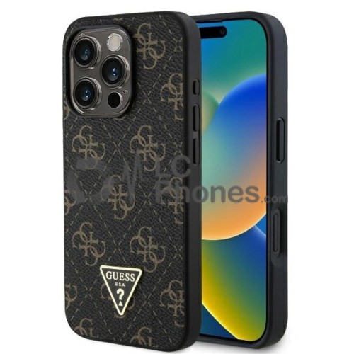 iPhone 16 Pro Max - Guess Hardcase New 4G Triangle Metal Logo Case Black