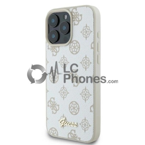 iPhone 16 Pro - Guess Peony Script Logo Magsafe Compatible Case White