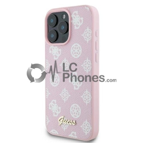 iPhone 16 Pro - Guess Peony Script Logo Magsafe Compatible Case Pink