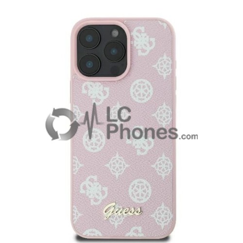 iPhone 16 Pro - Guess Peony Script Logo Magsafe Compatible Case Pink