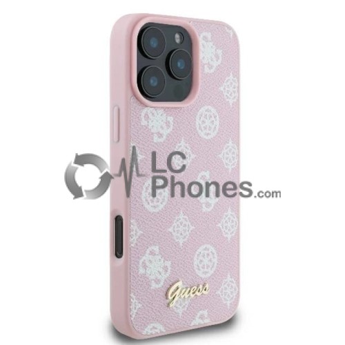 iPhone 16 Pro - Guess Peony Script Logo Magsafe Compatible Case Pink