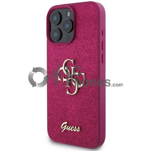 iPhone 16 Pro - Guess Glitter Script Big 4G Case Purple