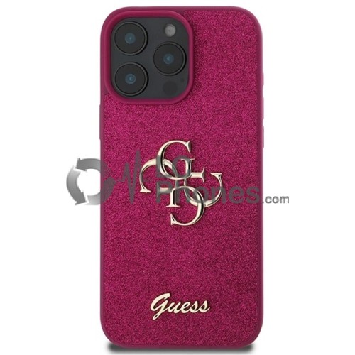 iPhone 16 Pro - Guess Glitter Script Big 4G Case Purple