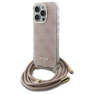 iPhone 16 Pro Max - Guess Crossbody Cord 4G Print Case Pink