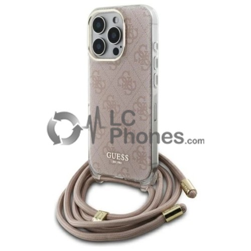 iPhone 16 Pro Max - Guess Crossbody Cord 4G Print Case Pink