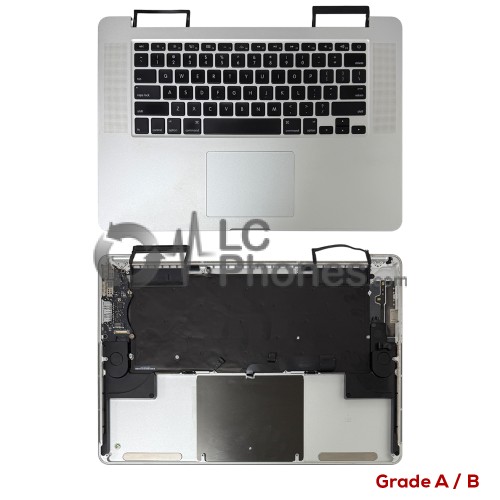 Macbook Pro Retina 15 inch A1398 (2013-2015) - Top Cover Silver with American Keyboard US Layout Silver ( Original Used ) Grade A/B 613-1325-09