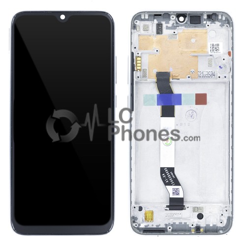 Xiaomi Redmi Note 8 - Full Front LCD Digitizer with Frame Moonlight White ( Original Remaded )