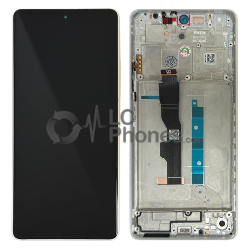 Xiaomi Redmi Note 13 5G 2312DRAABG, 2312DRAABI - Full Front LCD Digitizer with Frame Arctic White < Service Pack >