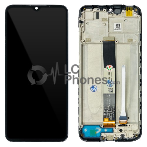 Xiaomi Redmi 9A / 9C / 9AT / 9C NFC / 10A 220233L2C - Full Front LCD Digitizer with Frame Black ( Original Remaded )