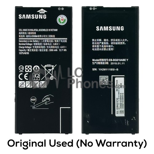 Samsung Galaxy J4+ J415 / J6+ 2018 J610 - Original Used Battery EB-BG610ABE 3300mAh 12.71Wh (No Warranty)
