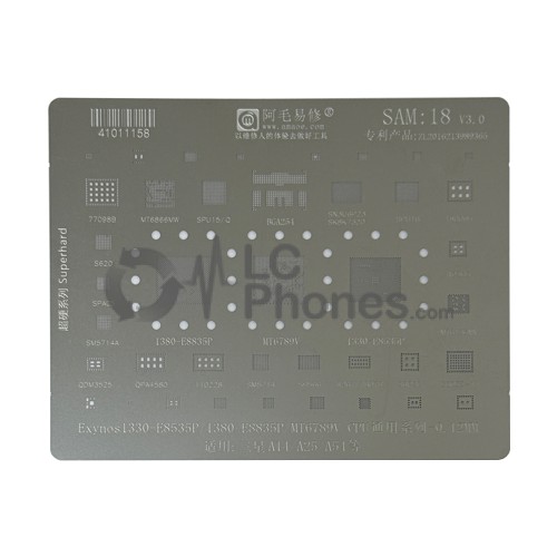 Amaoe - IC Repair BGA Rework Reballing Stencil Template for Samsung Galaxy A14 A145 / A35 5G A356 / A54 5G A546 SAM:18