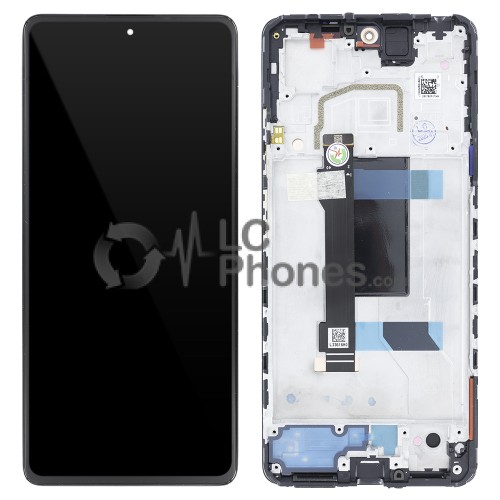 Xiaomi Redmi Note 12 Pro 5G 22101316C / Poco X5 Pro 5G - Full Front LCD Digitizer with Frame Midnight Black < Service Pack >