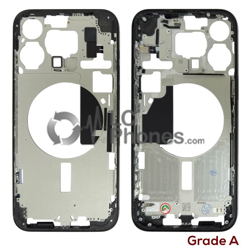 iPhone 15 Pro Max - Middle Housing Frame with Buttons Black Titanium ( Original Used ) Grade A