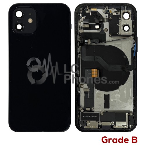 iPhone 12 - Back Housing Cover Full Assembly Grade B Black (Original Used)