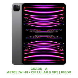 iPad Pro 11 4th Gen (2022) A2761 Wi-Fi + Cellular & GPS 128GB Grade A