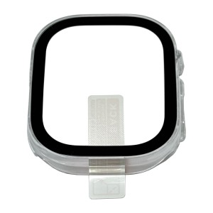 Apple Watch Ultra 2 A2986 49mm - Overall Protective Rigide HD Clear Case with Full Arc Tempered Glass