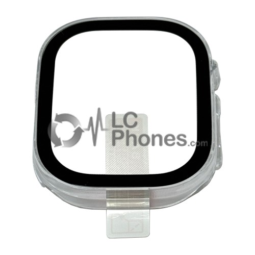 Apple Watch Ultra 2 A2986 49mm - Overall Protective Rigide HD Clear Case with Full Arc Tempered Glass