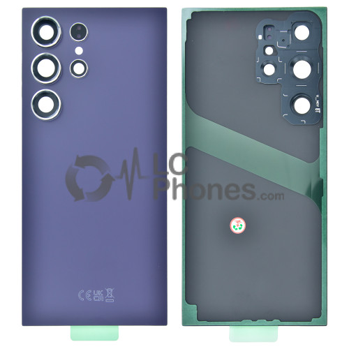 Samsung Galaxy S24 Ultra 5G S928 - Battery Cover with Camera Lens and Adhesive Titanium Violet