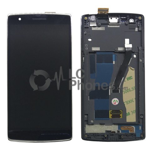 OnePlus One - Full Front LCD Digitizer With Frame Black