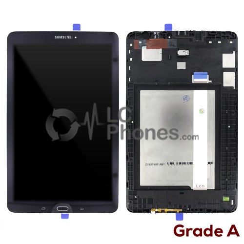 Samsung Galaxy Tab E 9.6 T560 - Full Front LCD Digitizer with Frame Black (Original Used) Grade A