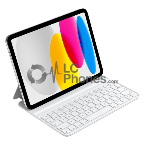 iPad 10th Gen 2022 10.9 A2757 A2777 A2696 / 11th Gen 2025 A3354 A3355 A3356 - HOU Slim Faux Leather Look Case with Bluetooth Keyboard Case  QWERTZ Layout White