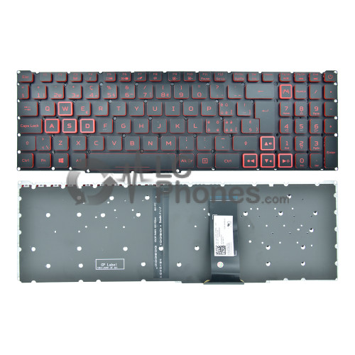 Acer Nitro 5 N18C3 - German Keyboard DE Swiss Layout with Backlight Black/Red